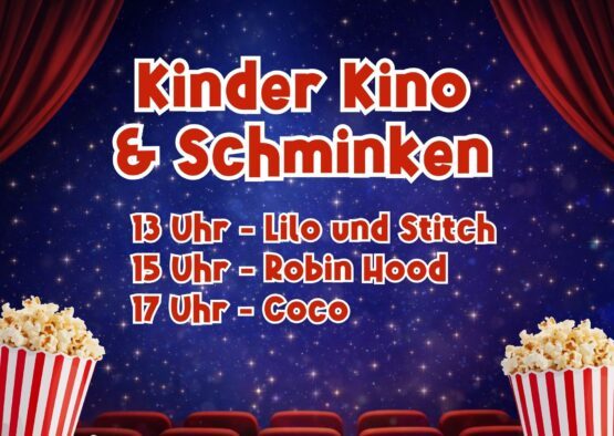 Kinderkino und Kinderschminken am 07.03.2026
